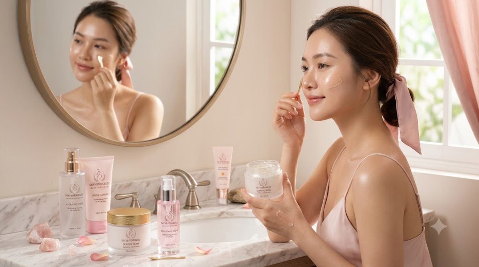 5 Thói Quen Chăm Sóc Da Hằng Ngày Hình ảnh minh họa các bước chăm sóc da hằng ngày giúp duy trì làn da khỏe đẹp, mềm mại và tươi tắn với quy trình skincare phù hợp.